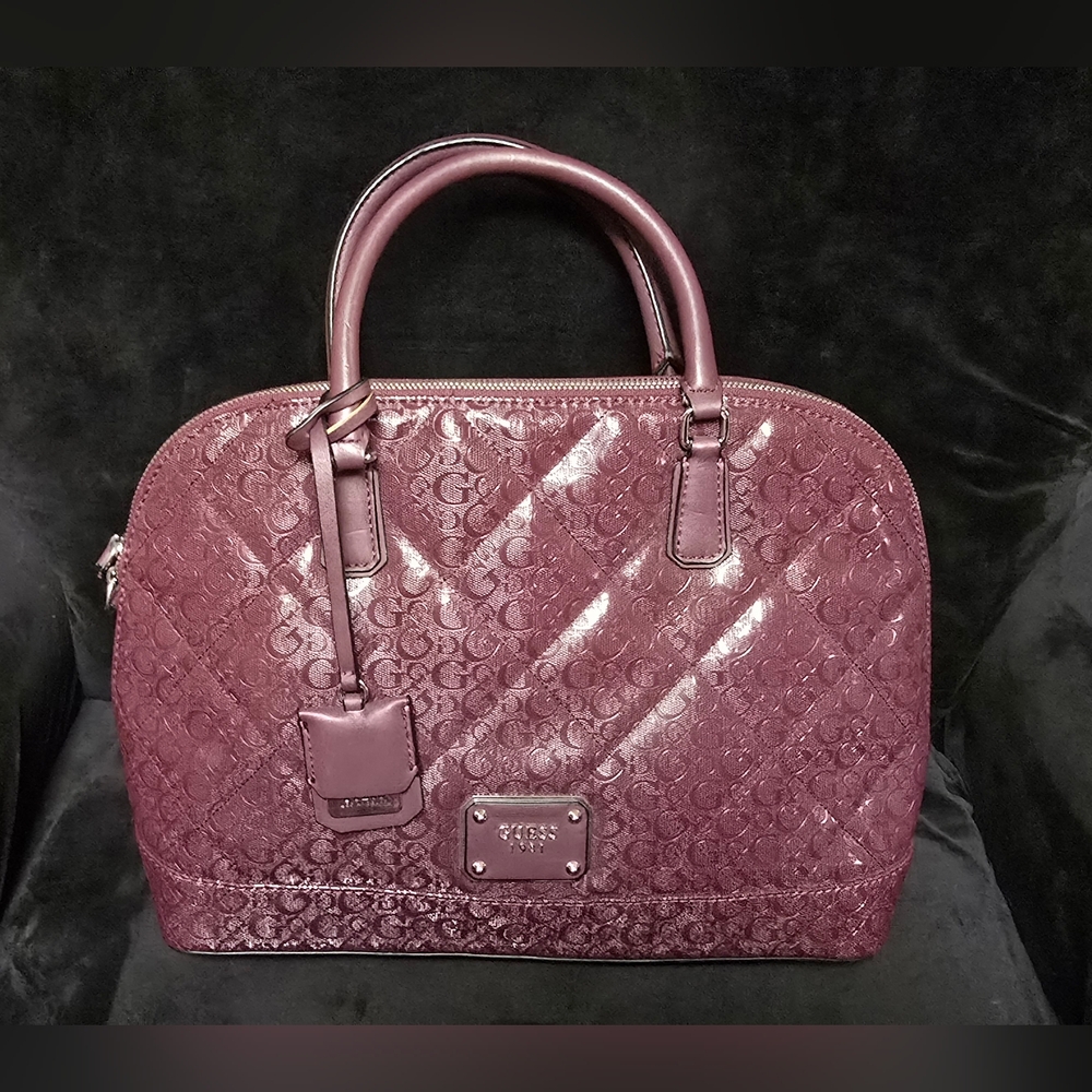 Guess Burgundy Embossed Handbag